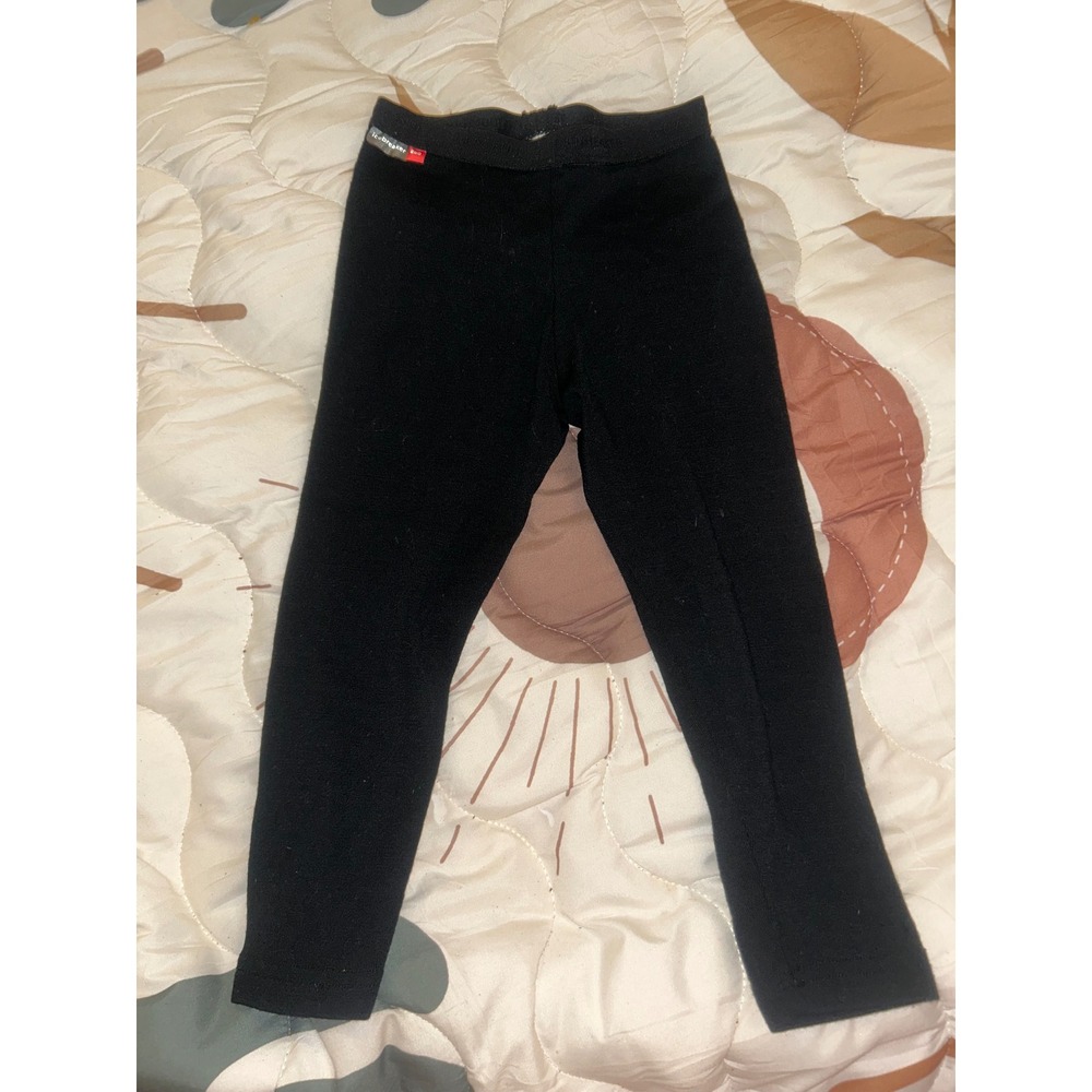 Icebreaker Bodyfit 260 Kids Pure Merino Wool Thermal Leggings Black Size 2 Years